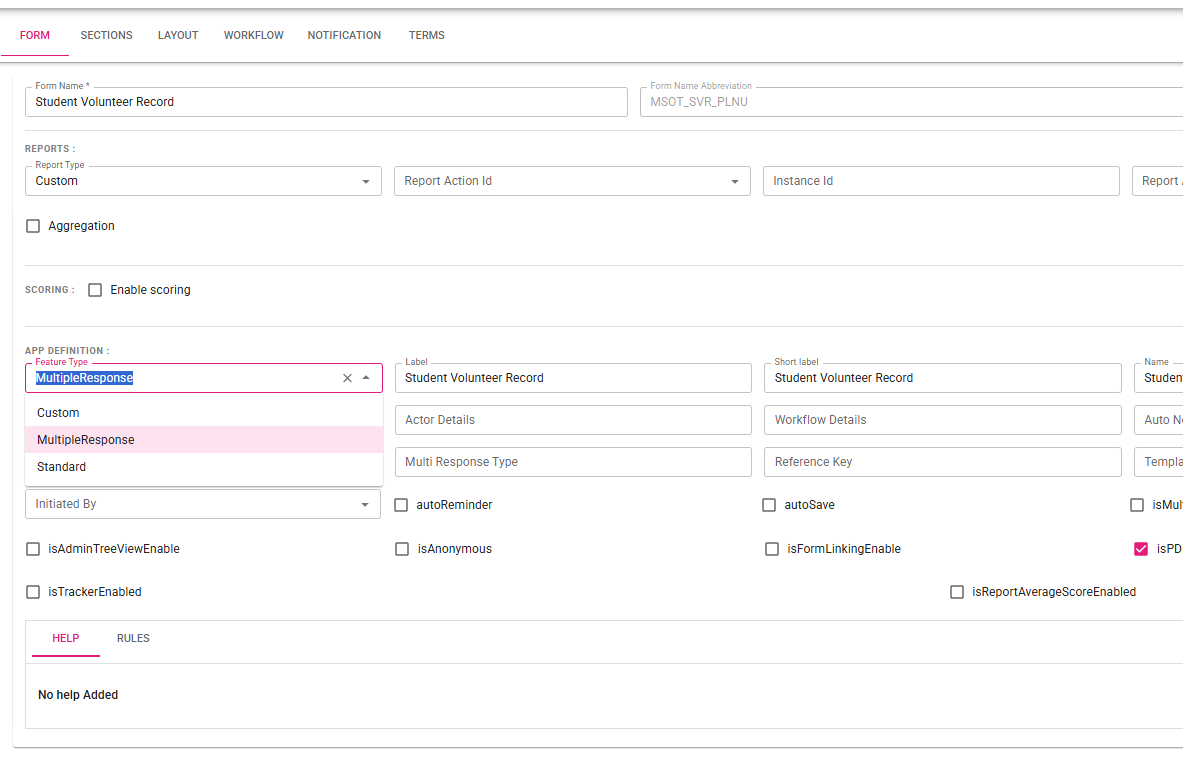 Exxat Form Configuration Guide