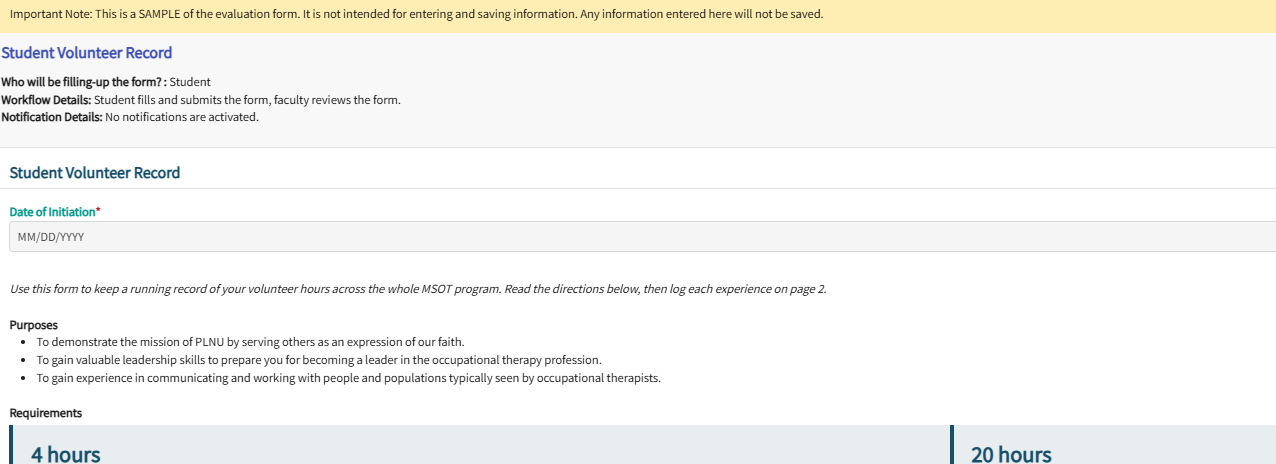 Exxat Form Configuration Guide